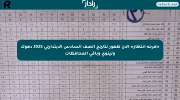 «فرحة انتظار» الآن ظهور نتائج الصف السادس الابتدائي 2025 دهوك ونينوى وباقي المحافظات